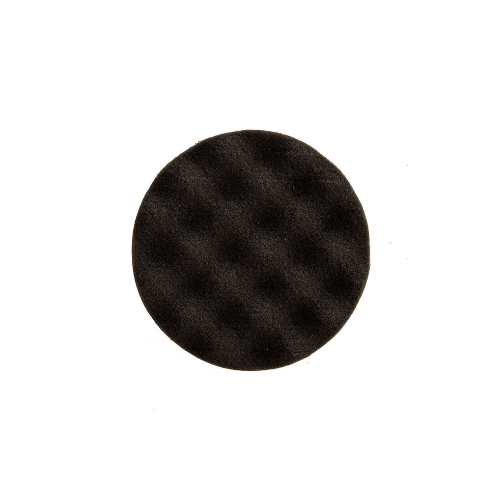 Mirka 85mm black waffle foam pad for removing holograms on dark timber and paint