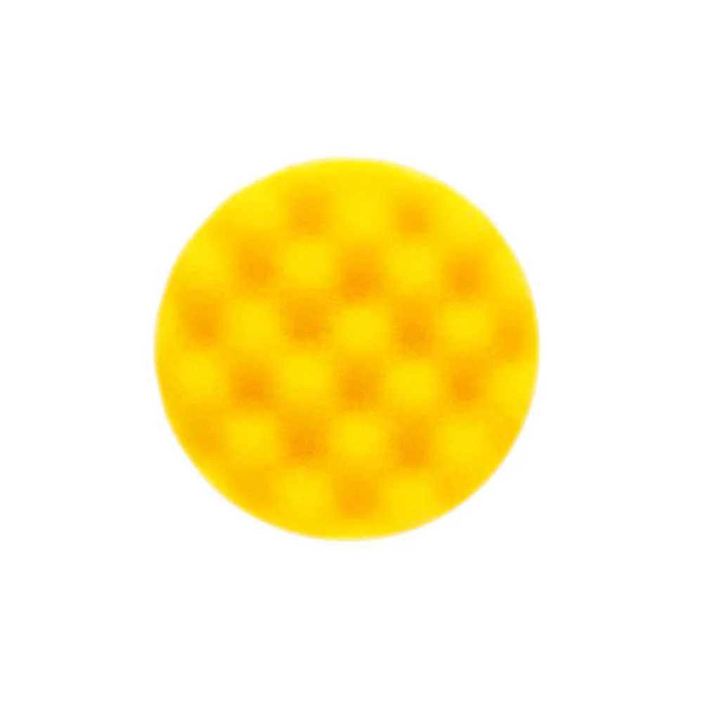 Mirka 85mm yellow waffle foam pad for medium-density correction on timber and paint