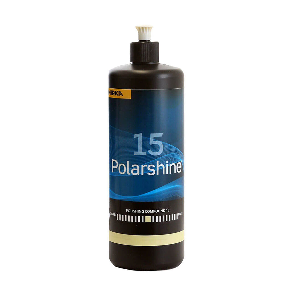 1-litre bottle of Mirka Polarshine 15 medium-coarse polishing compound