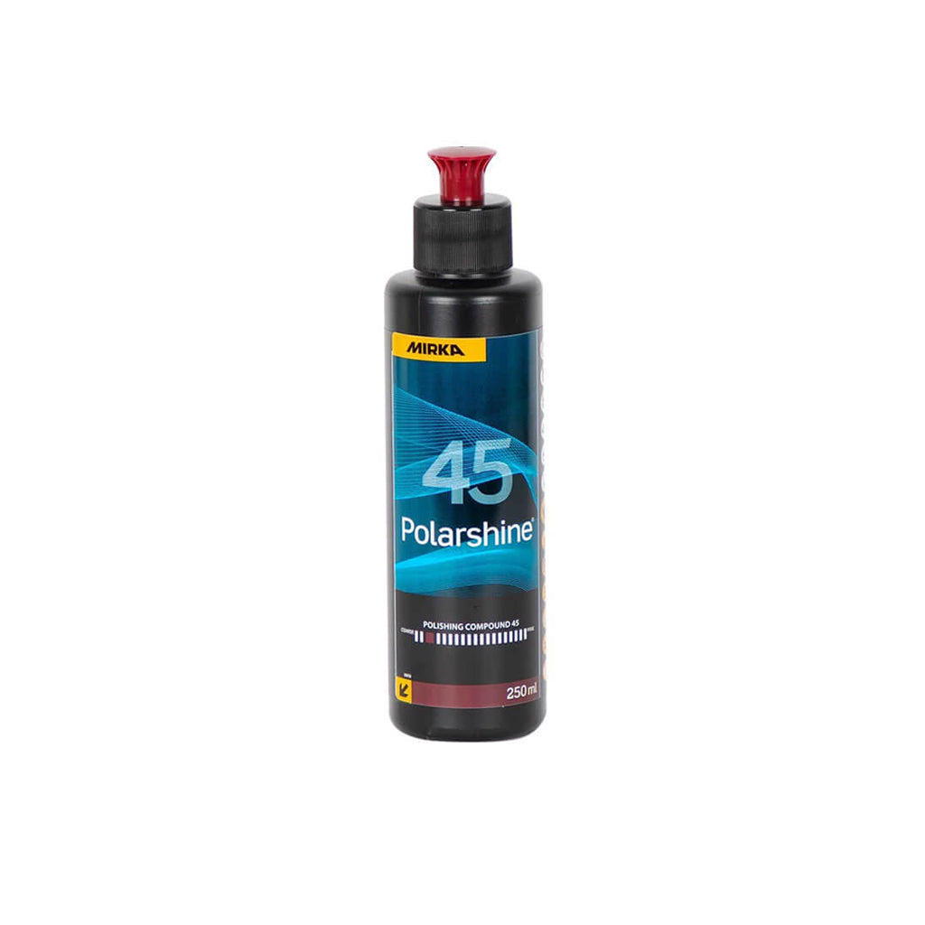 250ml bottle of fast-cutting Polarshine 45 compound for removing deep P600 sanding marks