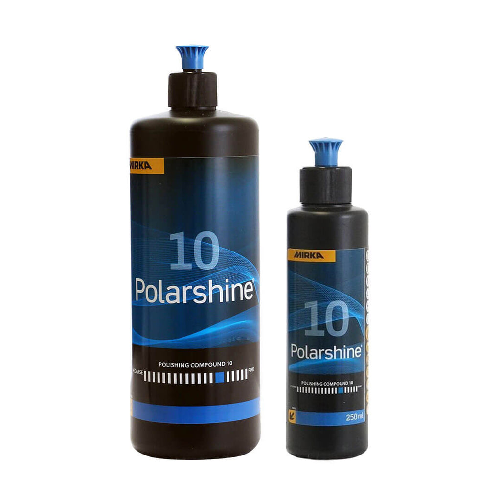 1-litre bottle of Mirka Polarshine 10 medium-coarse polishing compound