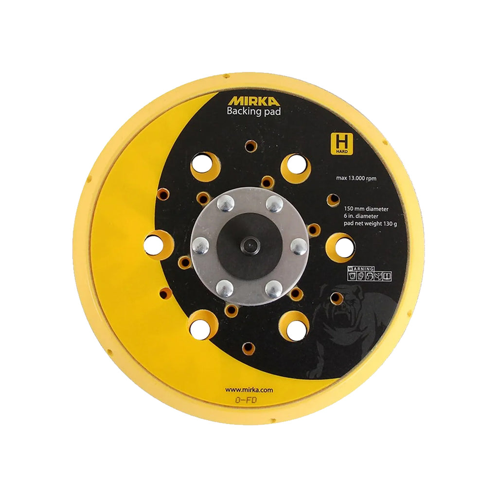 Mirka DEROS 150mm hard backing pad for heavy stock removal and aggressive sanding