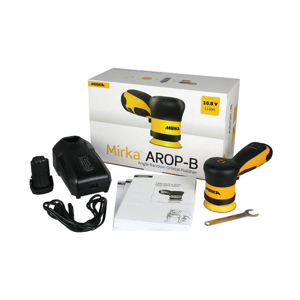 Mirka AROP-B 312NV professional cordless kit with 10.8V Li-ion batteries and charger
