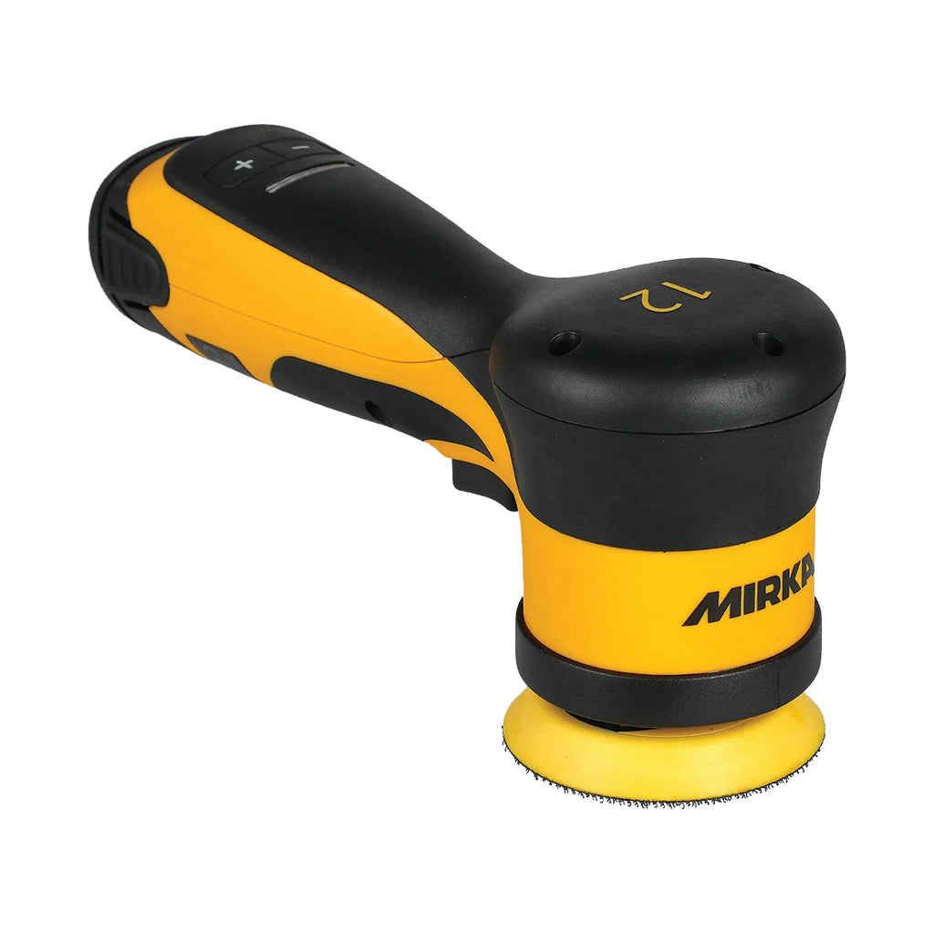 Side profile of the ergonomic Mirka AROP-B polisher for automotive spot repairs