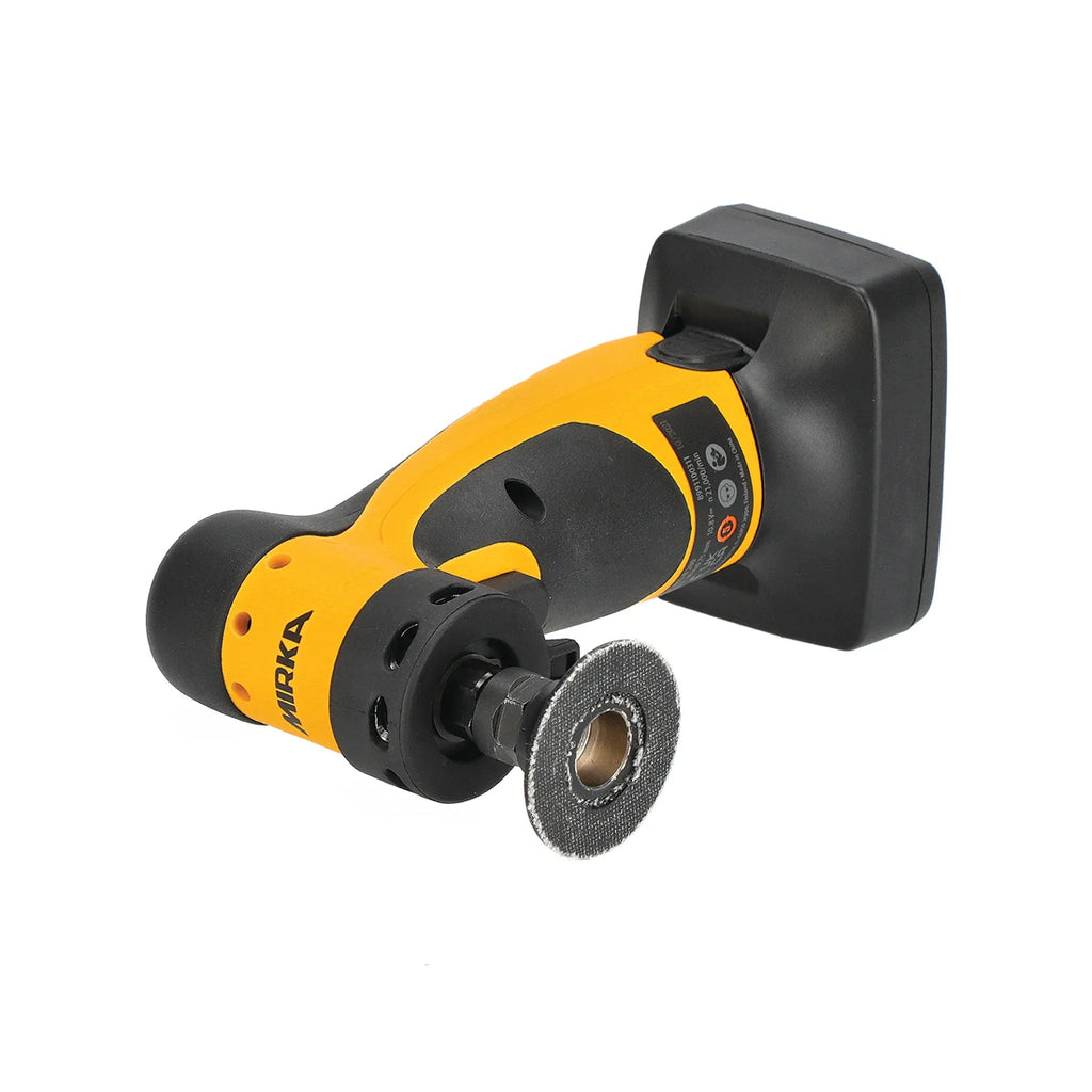 Mirka ANGOS ARG-B 200 equipped with a 6mm collet and metal grinding accessory