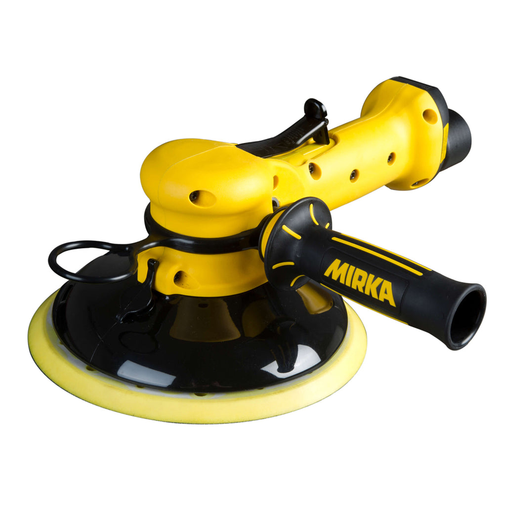 Mirka ROS2 850CV 200mm pneumatic sander with side handle for heavy-duty industrial use