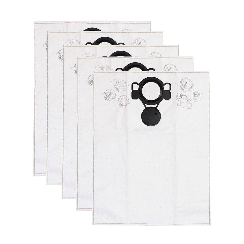 Pack of 5 genuine fleece vacuum bags for Mirka DE 1025 L and 1125 L PC models