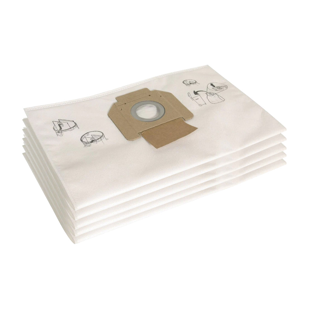 Pack of 5 genuine Mirka fleece dust bags for DE 1230 and 1242 extractors