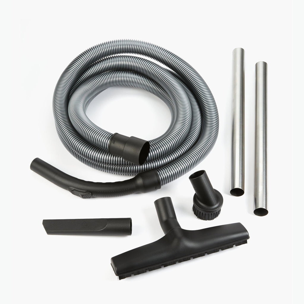 Mirka Clean-Up Kit with 4m hose, floor nozzle, crevice tool, and metal extension wands
