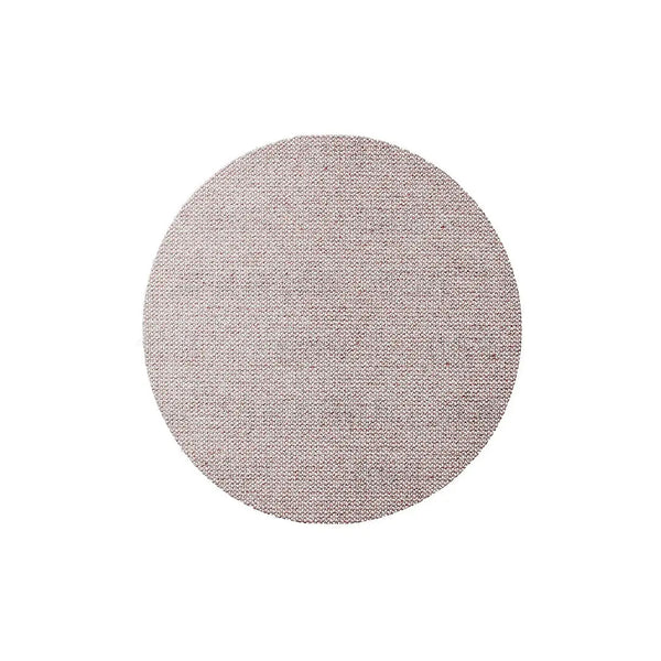 Single 125mm light maroon Abranet Ace ceramic net disc showing the open mesh structure