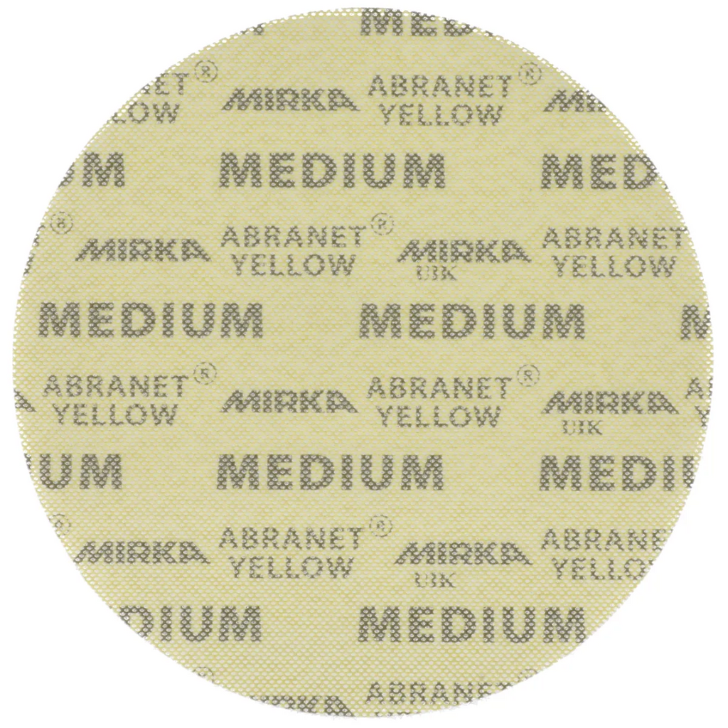 Mirka Abranet Yellow Net Abrasive Disc 225mm Grip - 20 Pack