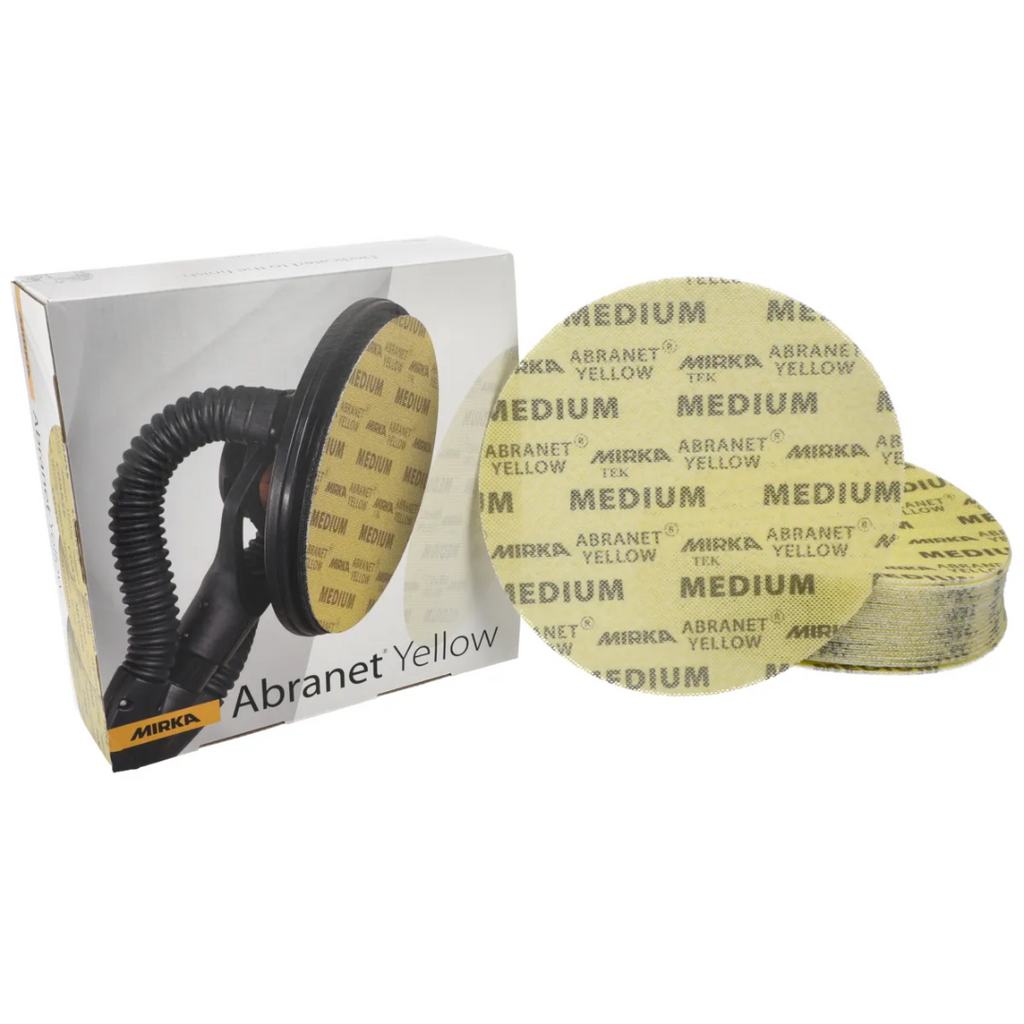 Mirka Abranet Yellow Net Abrasive Disc 225mm Grip - 20 Pack