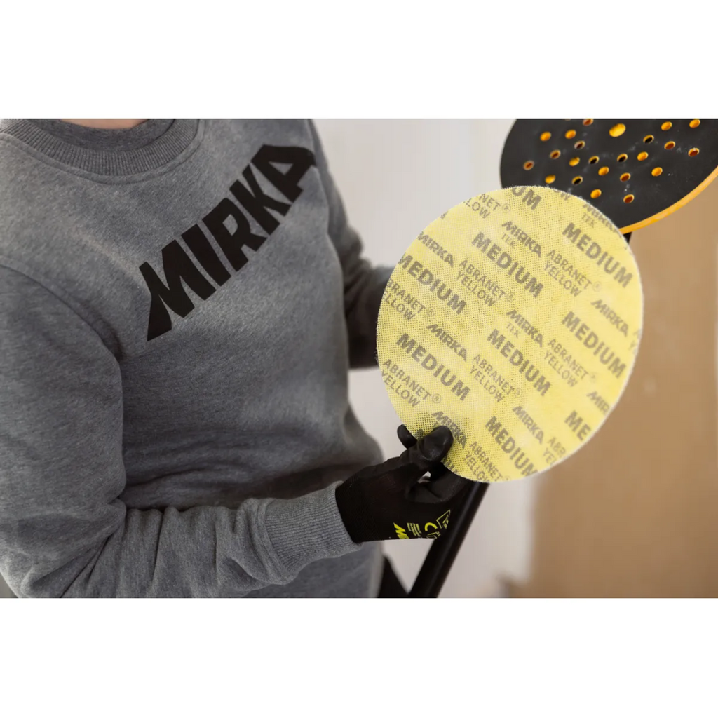 Mirka Abranet Yellow Net Abrasive Disc 225mm Grip - 20 Pack