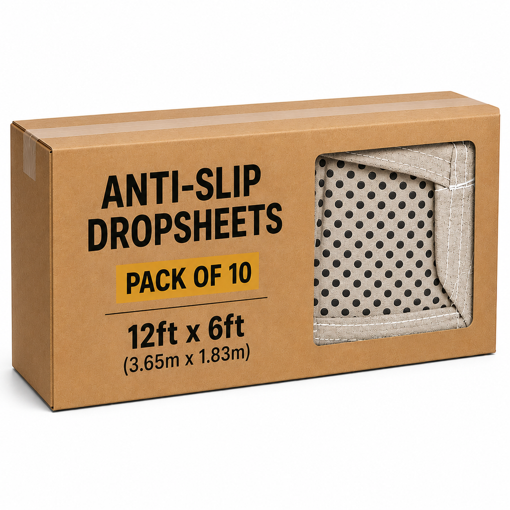 Dan's Non-Slip ProShield Rubber Dotted Canvas Drop Sheet  Heavy-Duty Floor & Paint Protection