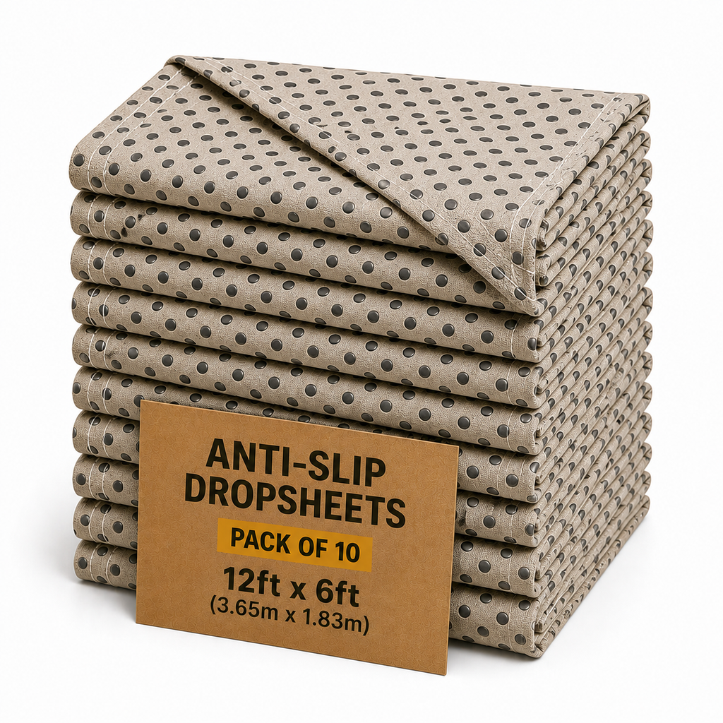 Dan's Non-Slip ProShield Rubber Dotted Canvas Drop Sheet  Heavy-Duty Floor & Paint Protection