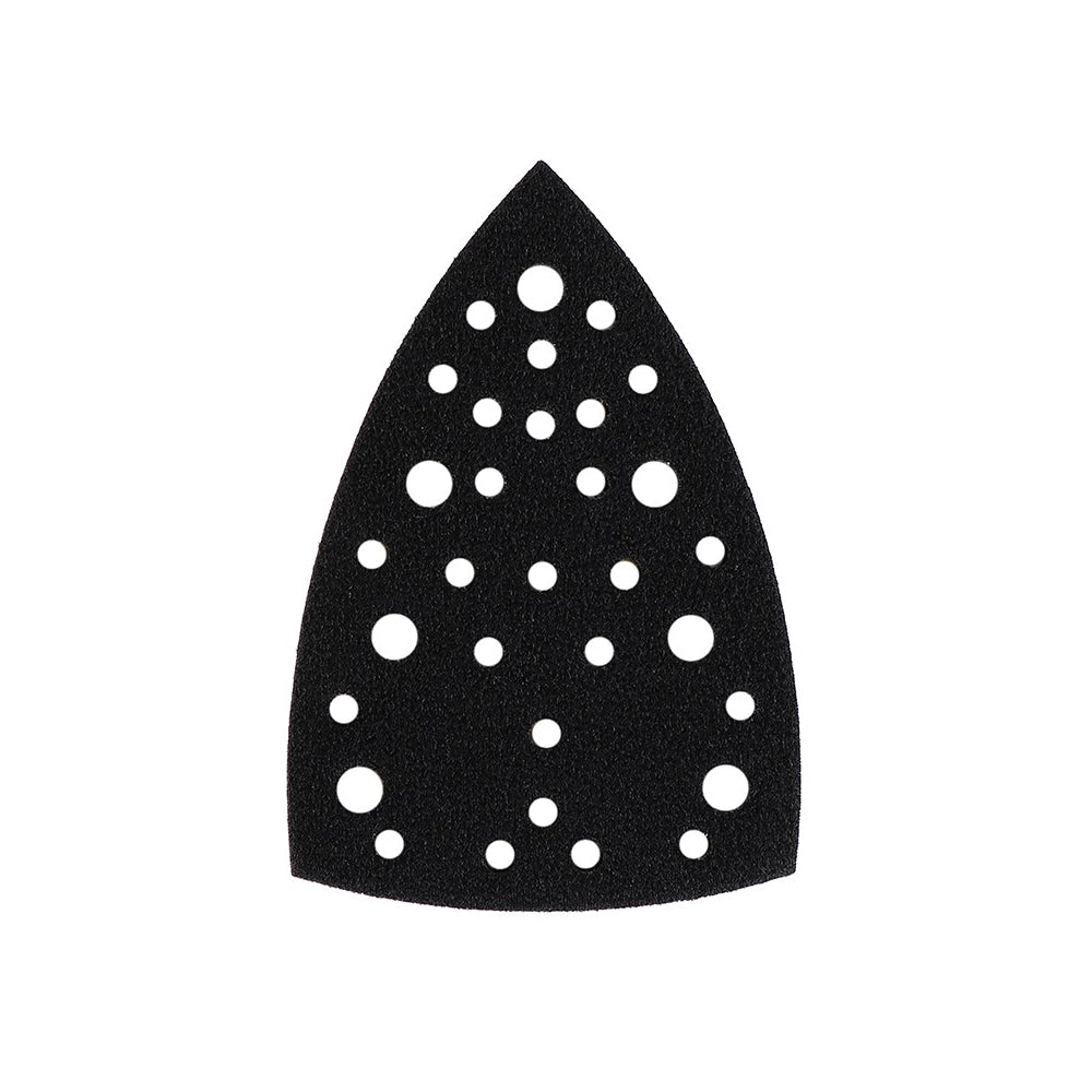 Black 7mm thick triangular interface pad with 32 holes for Mirka DEOS Delta