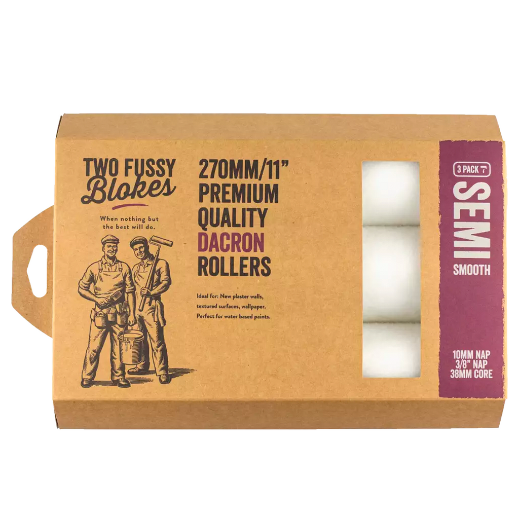 TWO FUSSY BLOKES Dacron 270mm Paint Rollers 10mm Nap