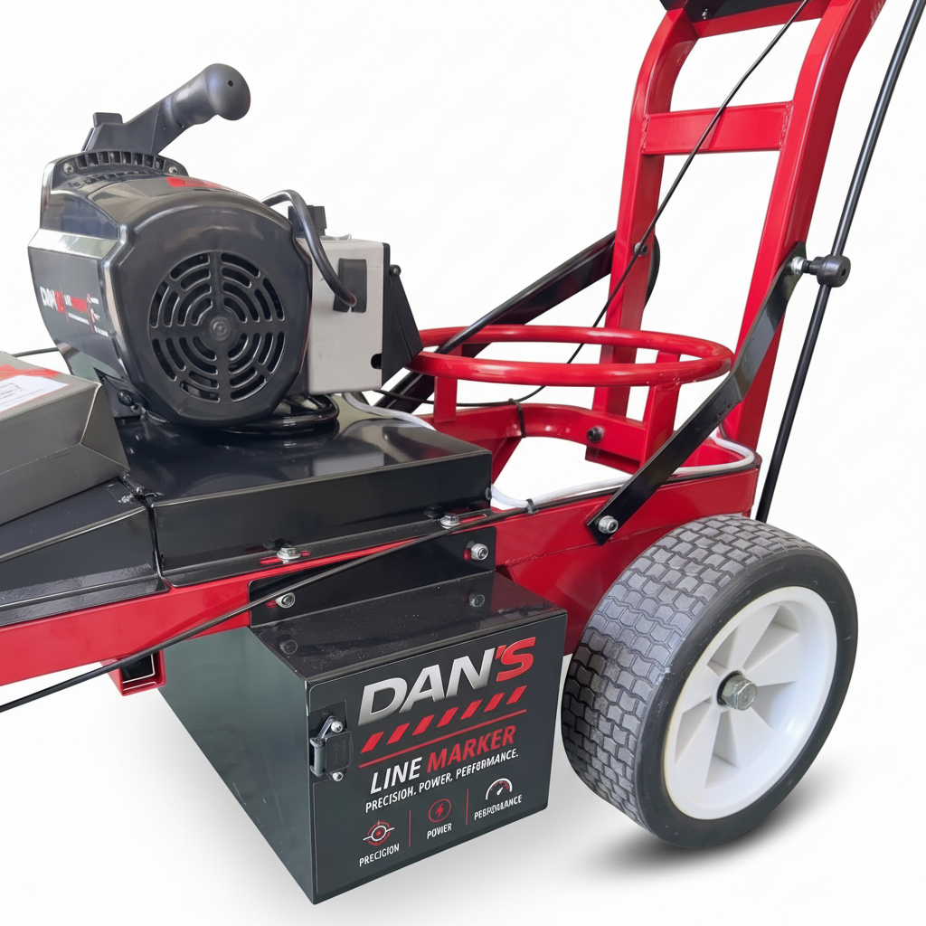 DAN'S Cordless Battery-Powered Line Marking Machine | Airless Lane Marker for Warehouse, Car Parks & Sports Courts