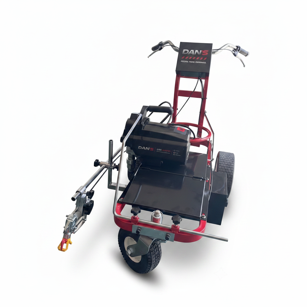 DAN'S Cordless Battery-Powered Line Marking Machine | Airless Lane Marker for Warehouse, Car Parks & Sports Courts