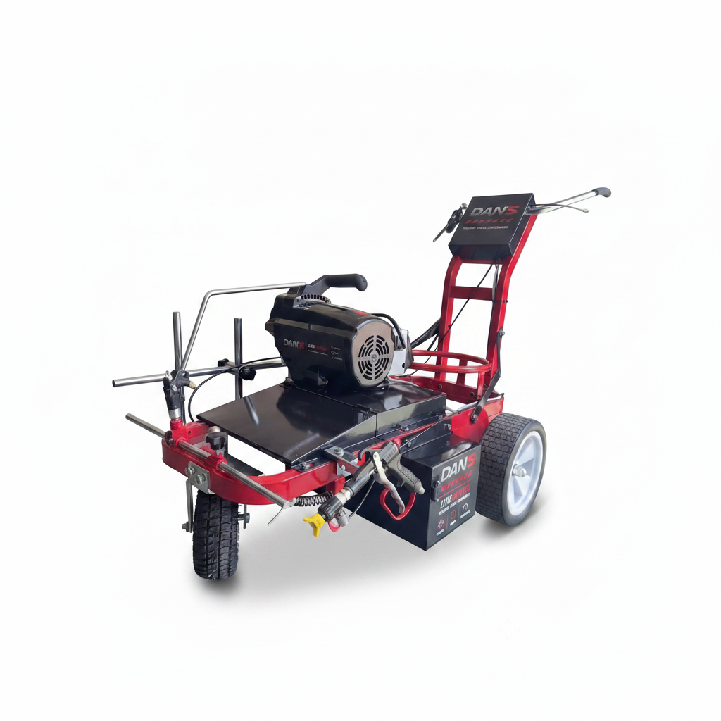 DAN'S Cordless Battery-Powered Line Marking Machine | Airless Lane Marker for Warehouse, Car Parks & Sports Courts