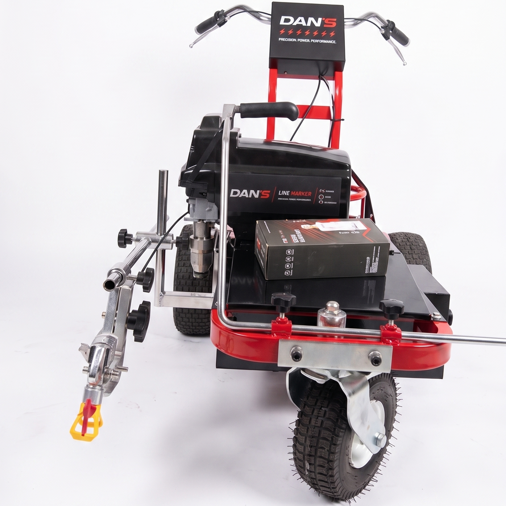 DAN'S Cordless Battery-Powered Line Marking Machine | Airless Lane Marker for Warehouse, Car Parks & Sports Courts