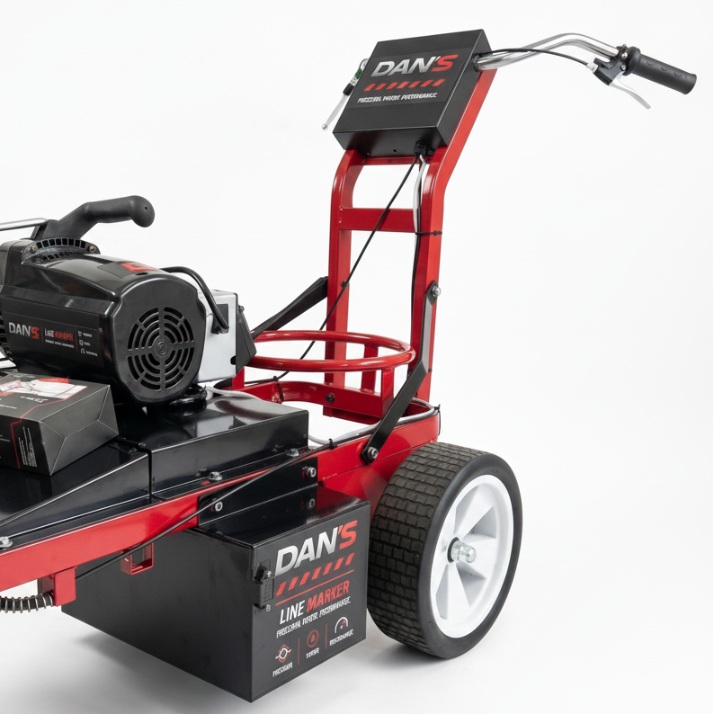 DAN'S Cordless Battery-Powered Line Marking Machine | Airless Lane Marker for Warehouse, Car Parks & Sports Courts