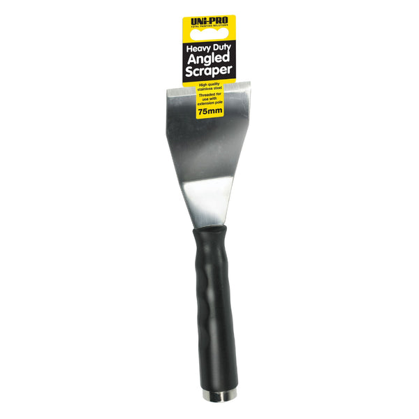 Uni-Pro Heavy Duty Stainless Steel Pole Angled Scraper 75mm - Box of 6
