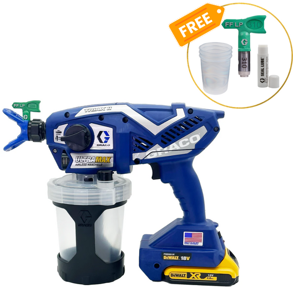Graco Ultra MAX Cordless Airless Handheld Sprayer with DeWalt Battery - Great for Water and Oil Based Paints 17N225 + FREE ACCESSORIES