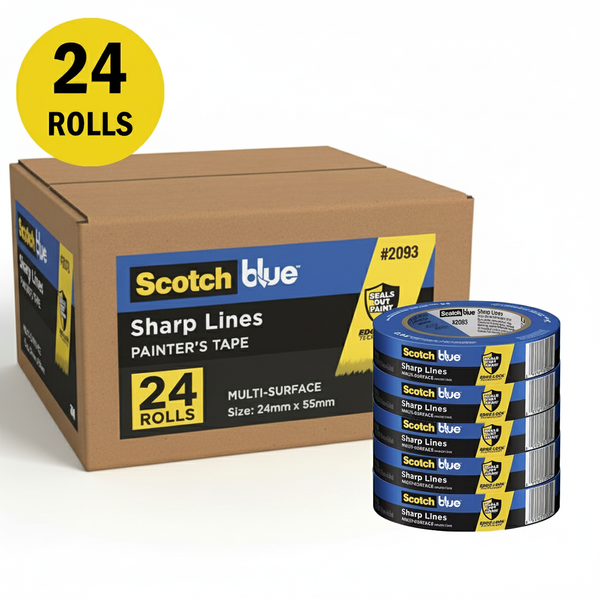 3M 2093 Blue Edge Lock Masking Tape 24mm x 55m Box of 24 rolls