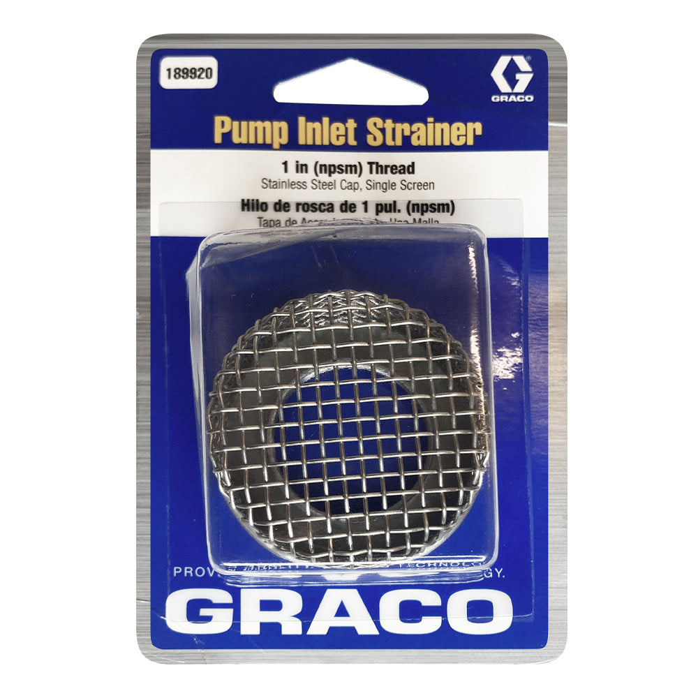 Graco Heavy-Duty 1-Inch Pump Inlet Strainer — Stainless Steel Cap, Single Screen (189920)