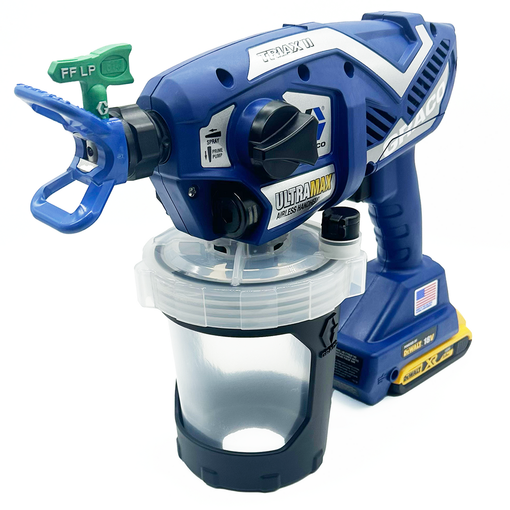 Graco Ultra MAX Cordless Paint Airless Handheld Sprayer with DeWalt 18V XR Compact Jobsite Blower SKIN