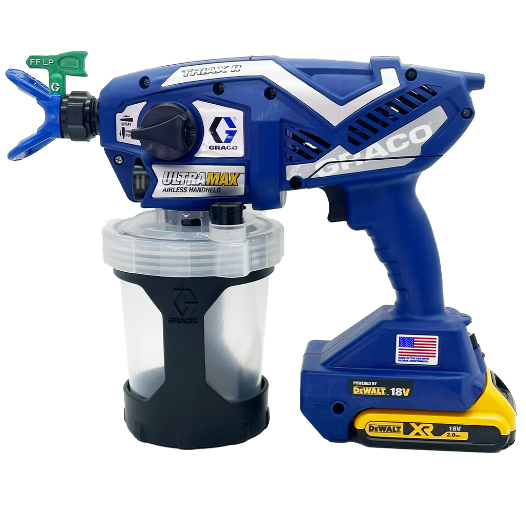 Graco Ultra MAX Cordless Paint Airless Handheld Sprayer with DeWalt 18V XR Compact Jobsite Blower SKIN