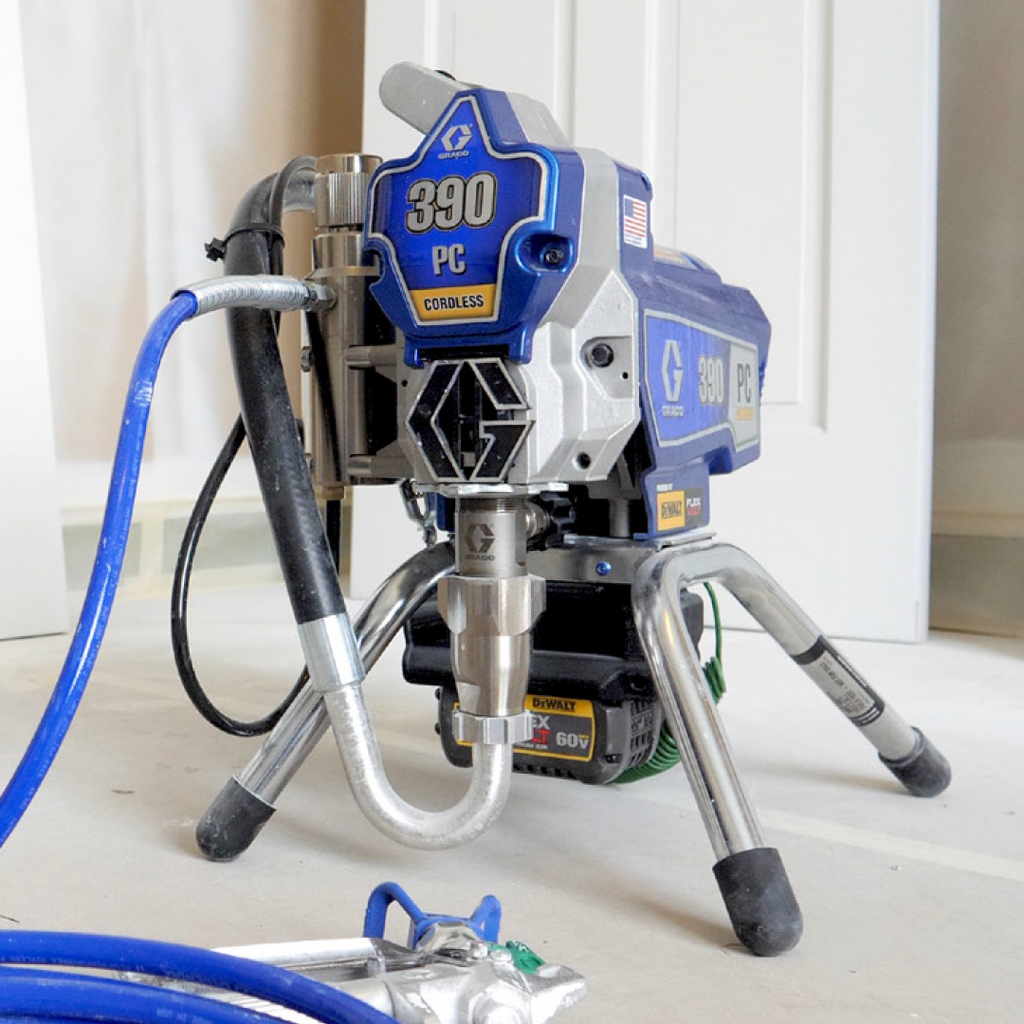 Graco 390PC Cordless (25T882) + DeWalt Dustless Cordless Sander Skin - Combo Deal
