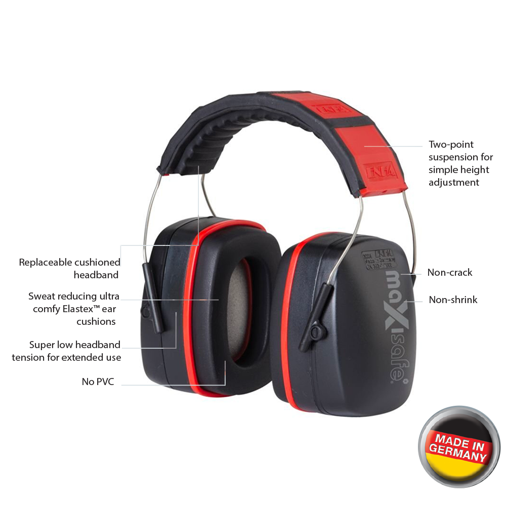 Maxisafe Earmuff 32dB - Class 5 - Red