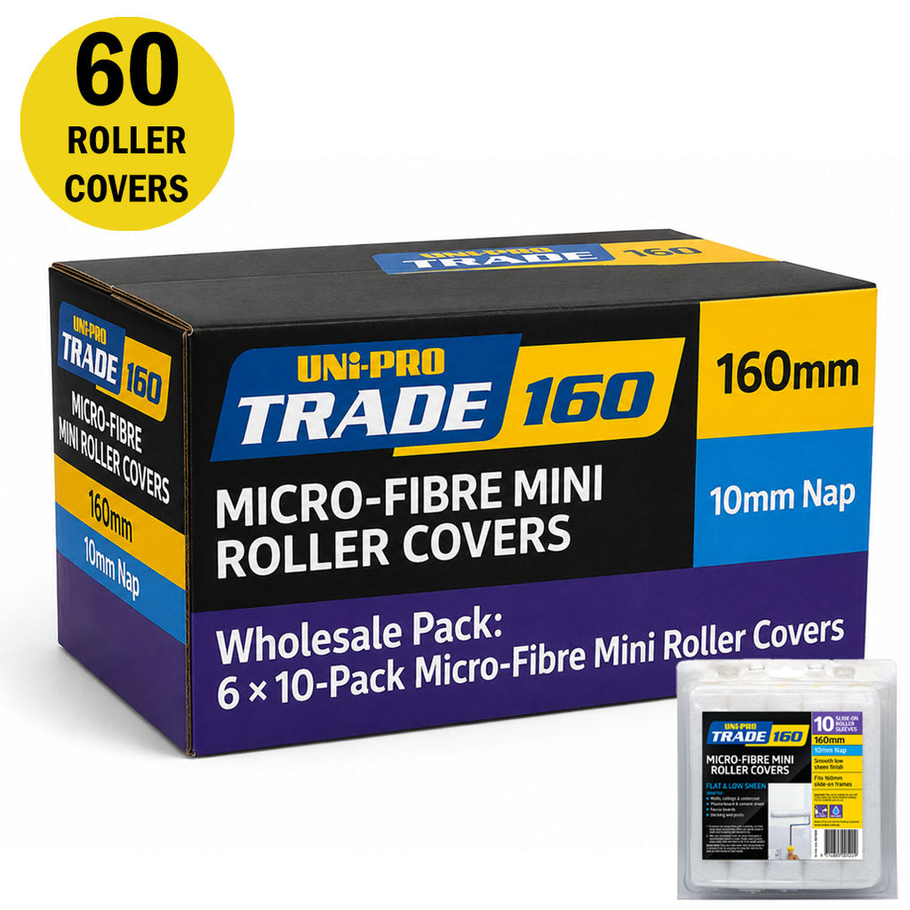 Uni-Pro Trade 160mm Microfibre Mini Roller Covers Pack 10 - Box of 6
