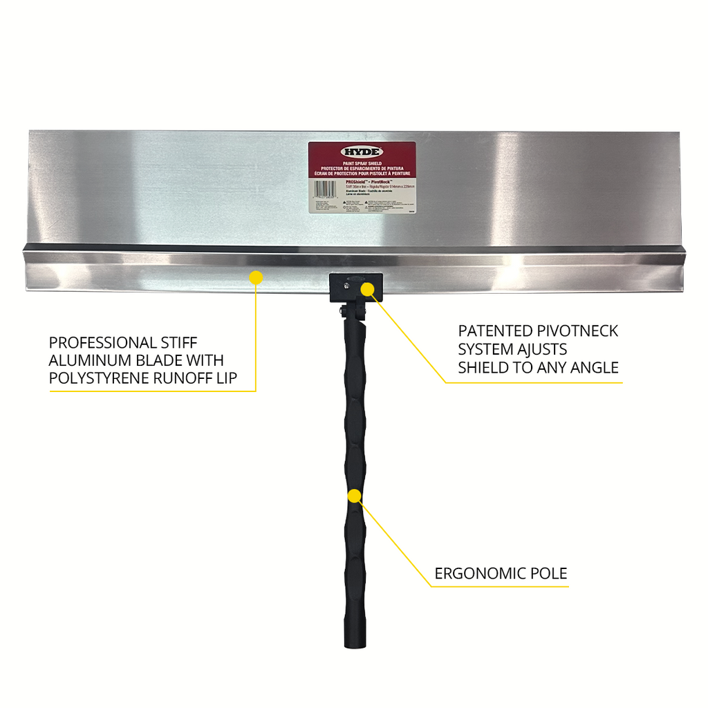 Hyde Spray Shield Aluminium Blade -  Plastic Handle ideal for airless spraying