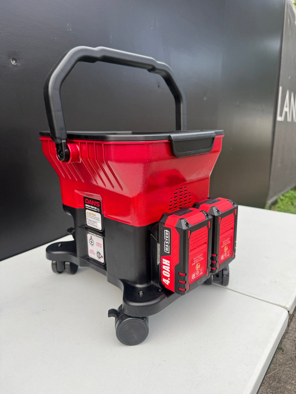 DAN’S Cordless Airless Cart Paint Sprayer – Tray Spray Go (Wheeled Unit)