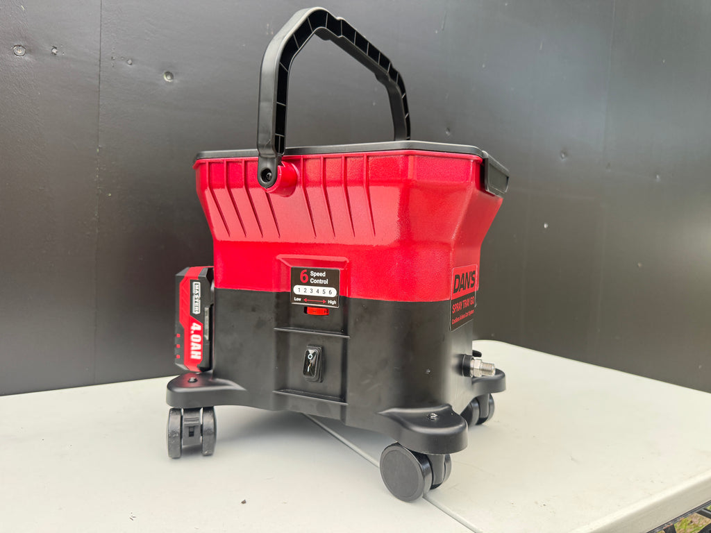 DAN’S Cordless Airless Cart Paint Sprayer – Tray Spray Go (Wheeled Unit)