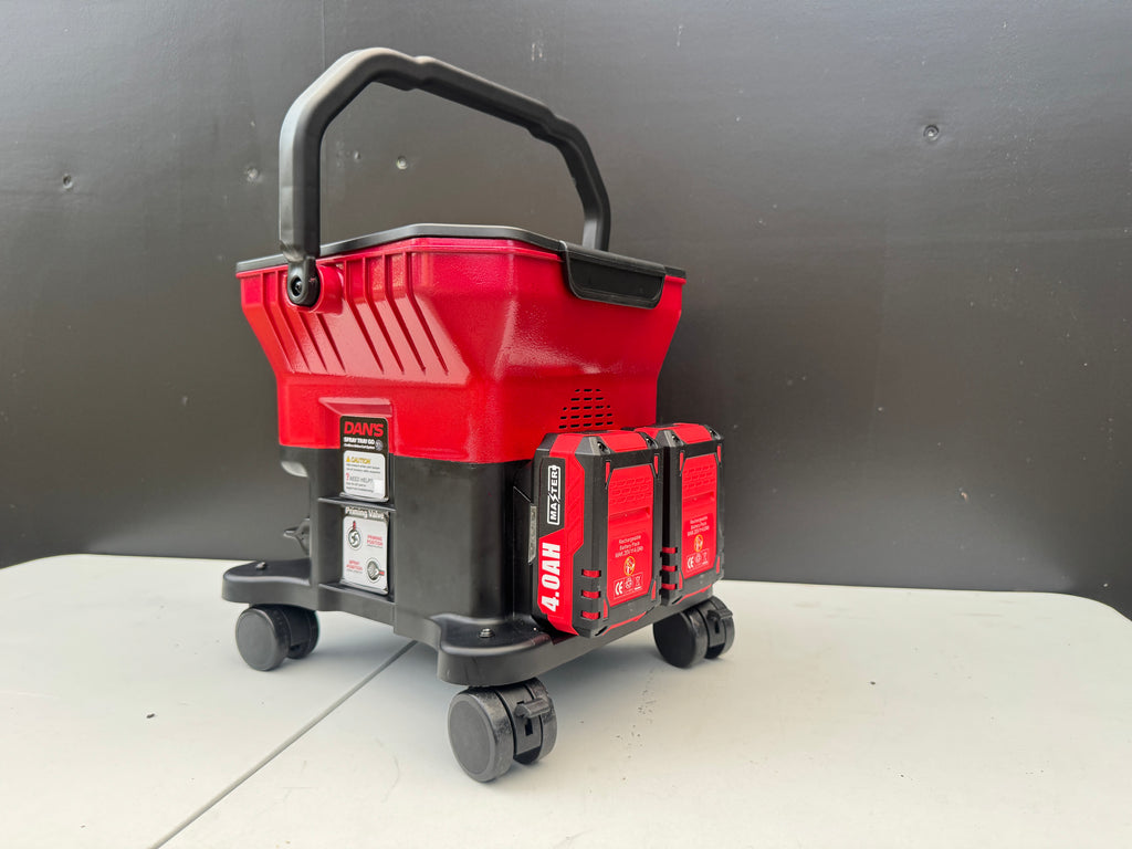 DAN’S Cordless Airless Cart Paint Sprayer – Tray Spray Go (Wheeled Unit)