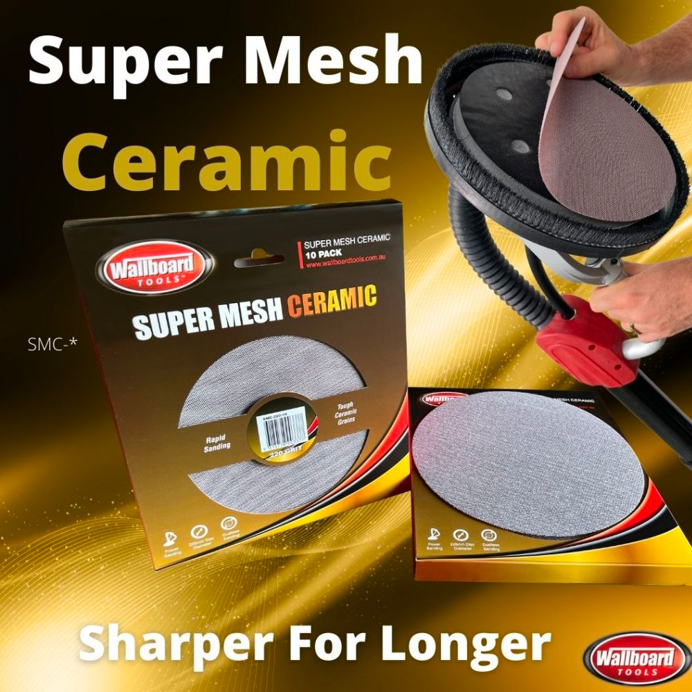 Wallboard Tools Super Mesh Ceramic 225mm 10pk Range