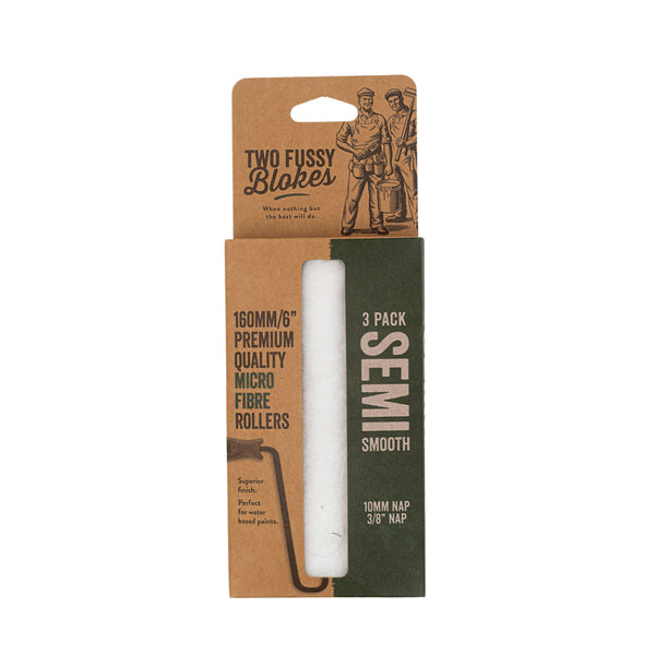TWO FUSSY BLOKES 10mm Nap 160mm Microfibre Mini Paint Rollers