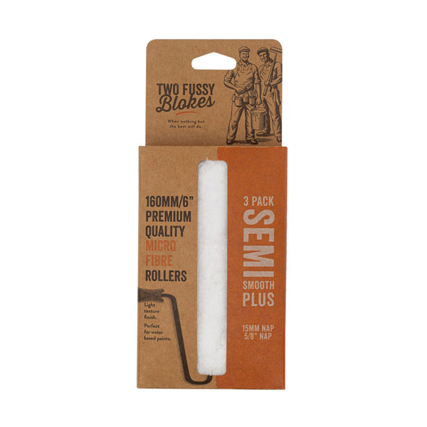 TWO FUSSY BLOKES 15mm Nap 160mm Microfibre Mini Paint Rollers