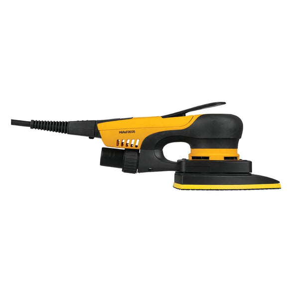 Low-profile Mirka DEOS II Delta sander design for precision control in tight spaces
