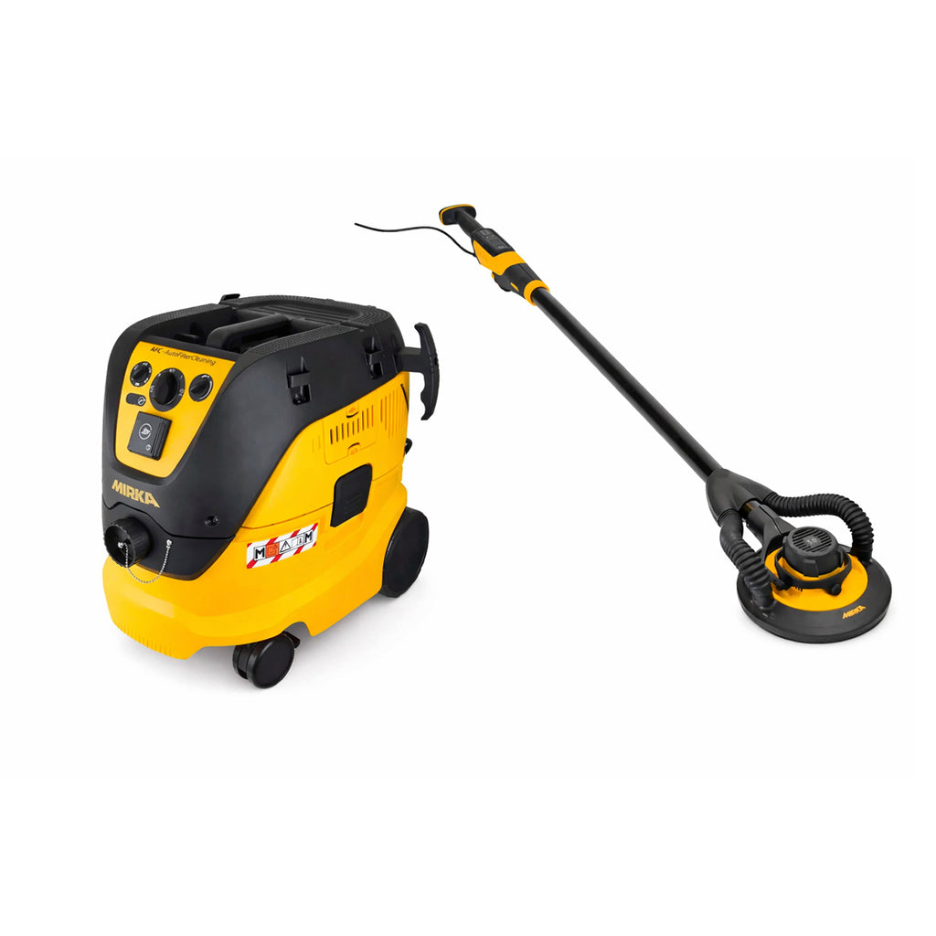 Mirka LEROS 225mm wall and ceiling sander bundle with a 1230 M AFC dust extractor
