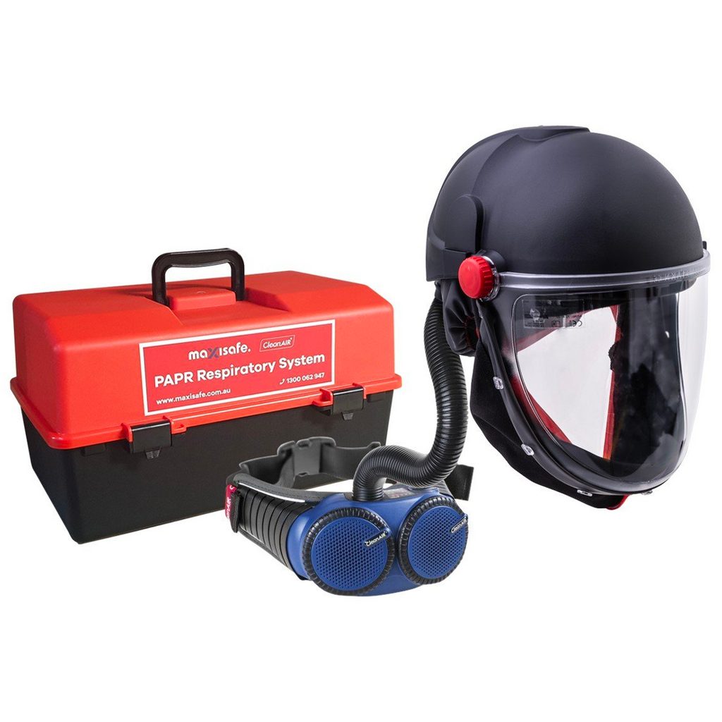 Maxisafe CleanAIR Helmet with flip-up visor and PAPR