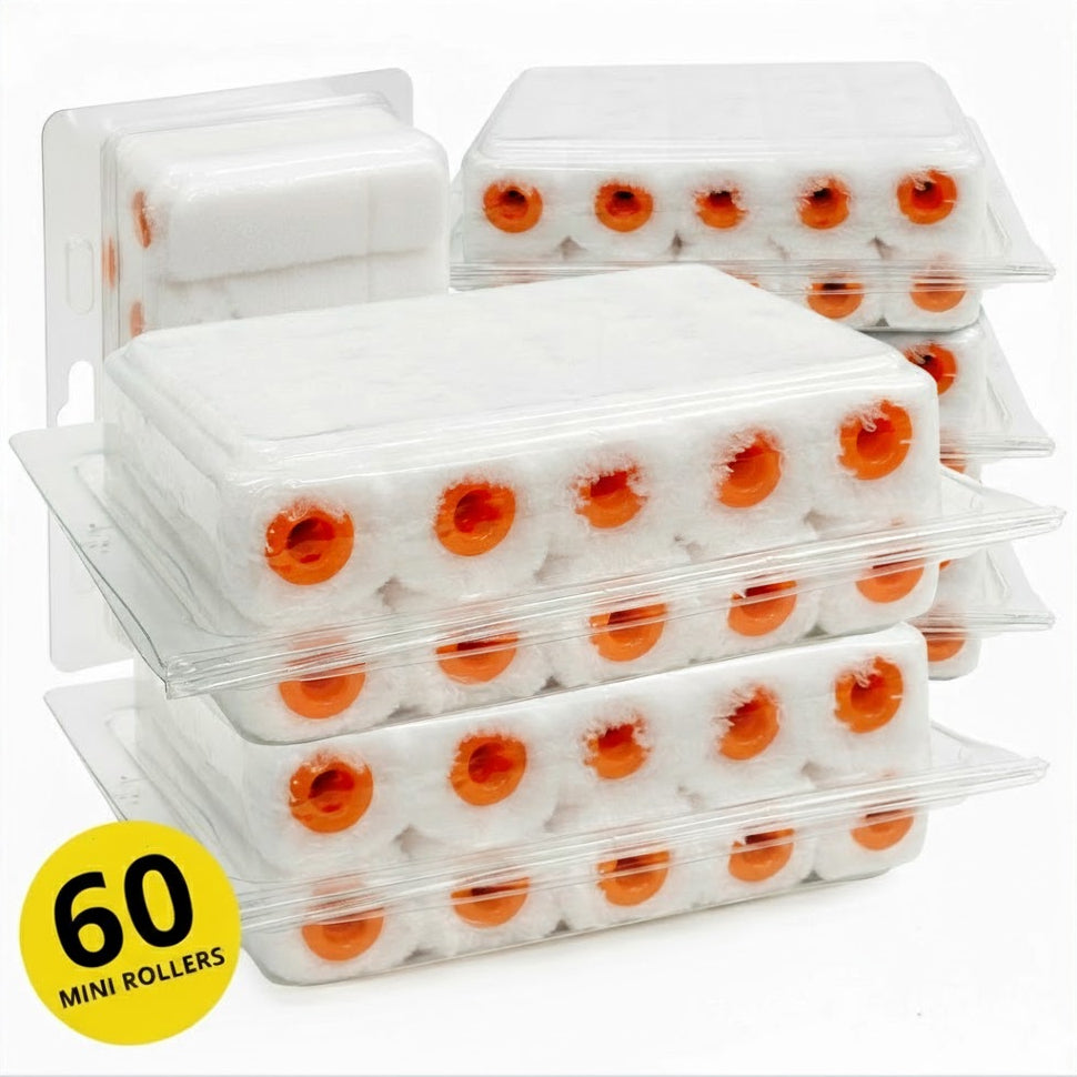 Mini-Microfibre 100mm Rollers 10mm Nap - 6/24/48 packs of 10 rollers - Best Price in Australia