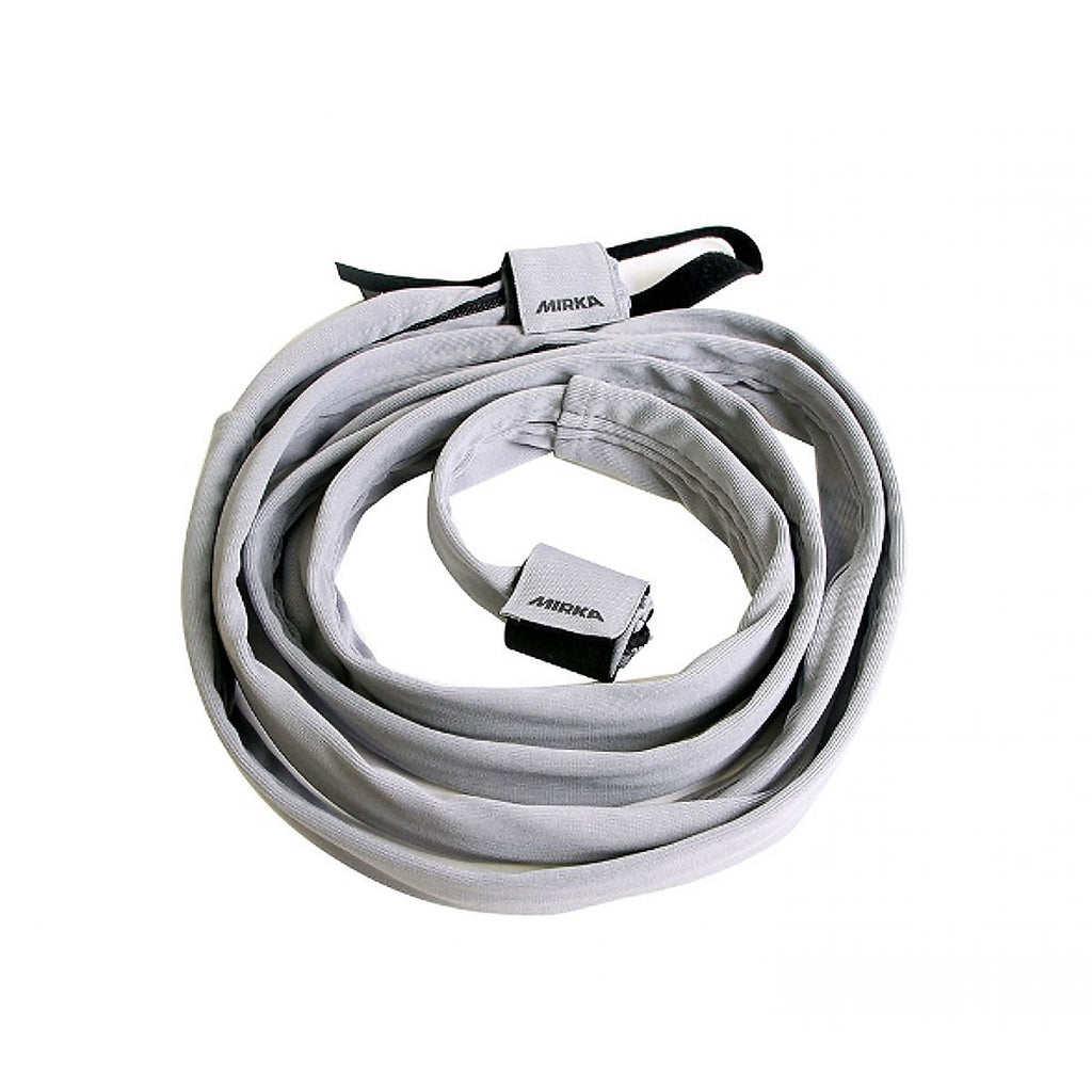 Soft grey Mirka hose sleeve designed to protect timber surfaces from scratches