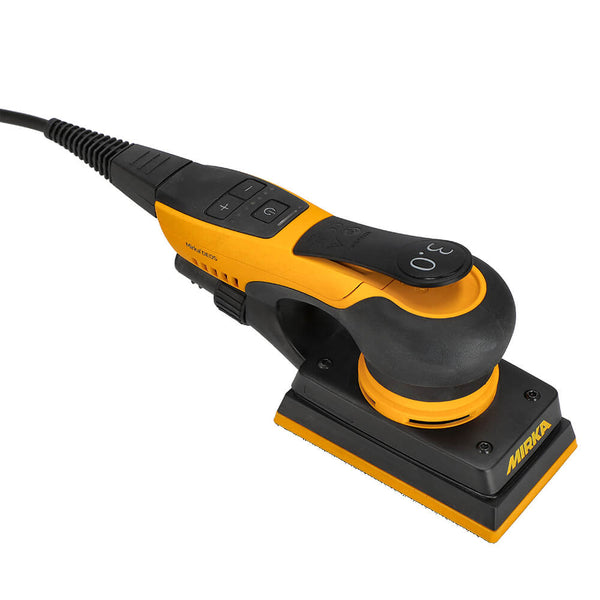 Mirka DEOS II 353CV orbital sander with a compact 10cm profile for tight spaces