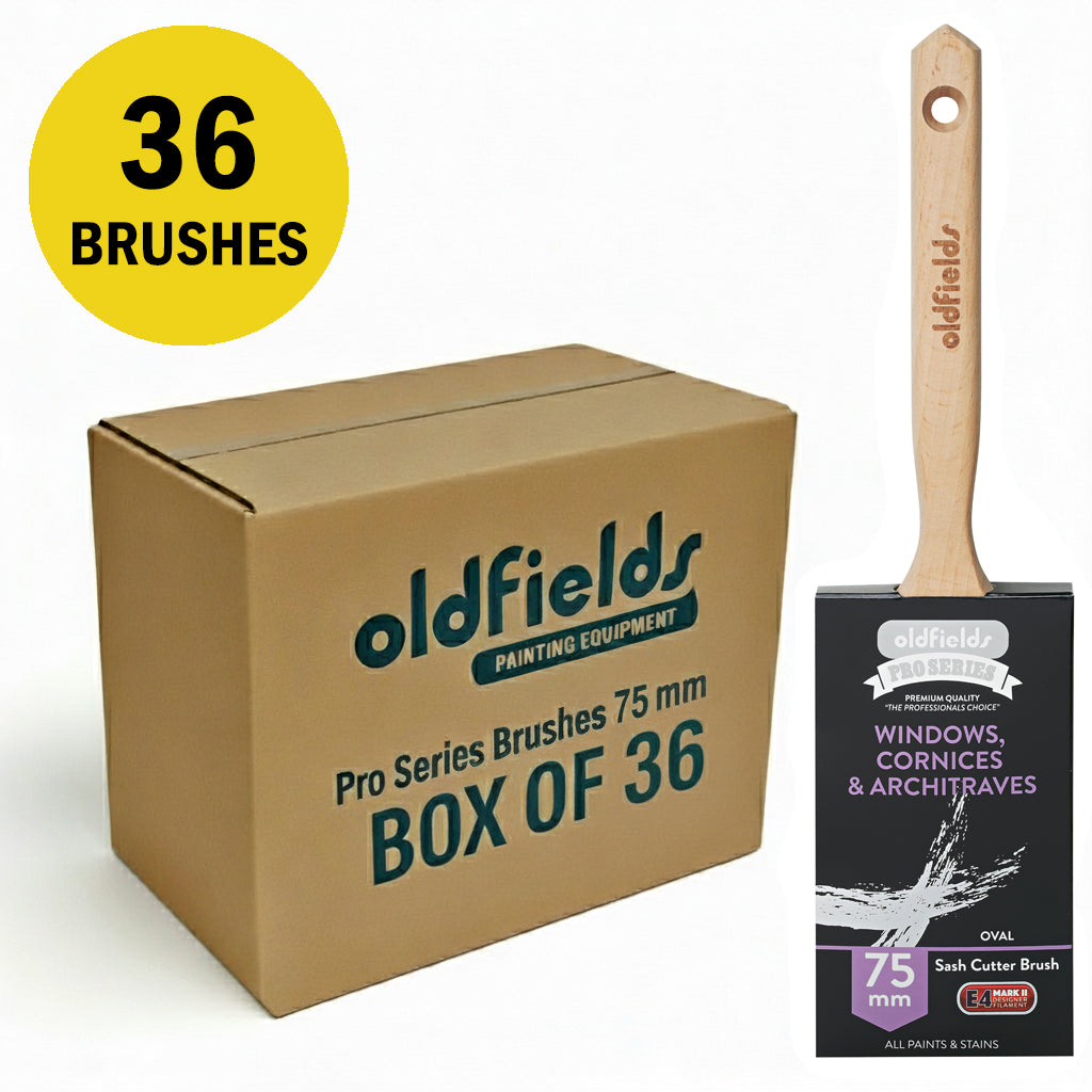 Bulk storage box containing 36 Oldfields Pro Series 75mm professional oval sash cutters