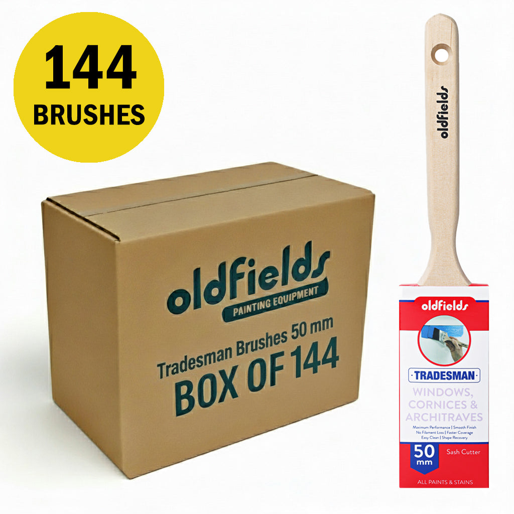 Wholesale box of 144 Oldfields Tradesman 50mm sash cutter paint brushes for trade